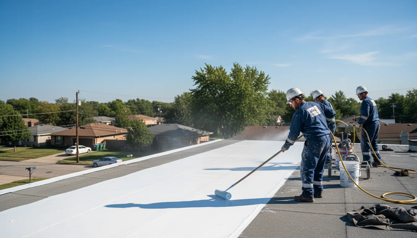 Commercial roof coating in Irvington, IL near me